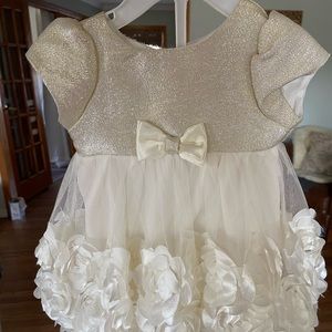 Baby girls beautiful formal white ruffle dress